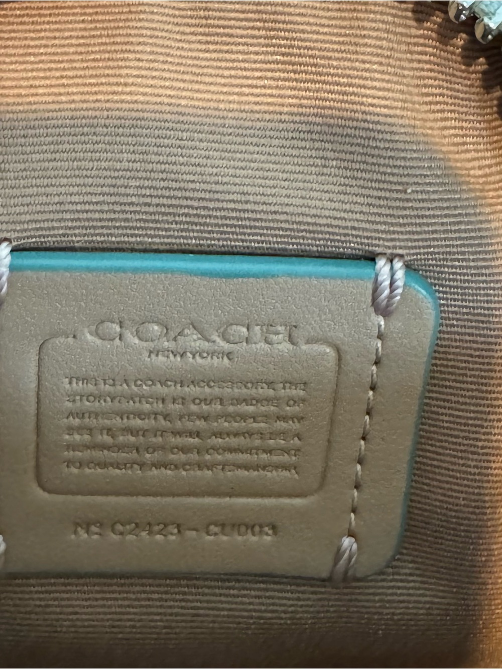 Coach Mini Barrel Shoulder Bag in Aqua/Beige Signature Jacquard - Picture 2 of 7